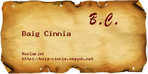Baig Cinnia névjegykártya